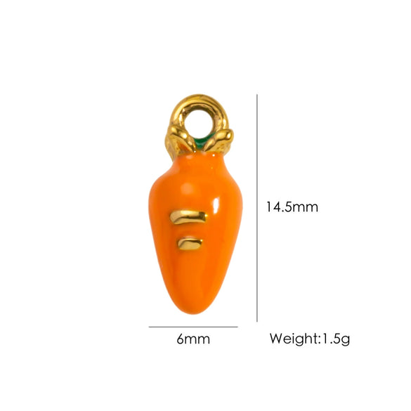 Stainless Steel Fruit Style Oil Dripping Jewelry Accessories Necklace Pendant