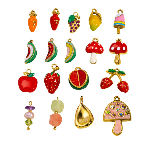 Stainless Steel Fruit Style Oil Dripping Jewelry Accessories Necklace Pendant