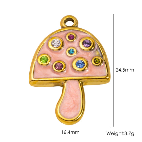 Stainless Steel Fruit Style Oil Dripping Jewelry Accessories Necklace Pendant