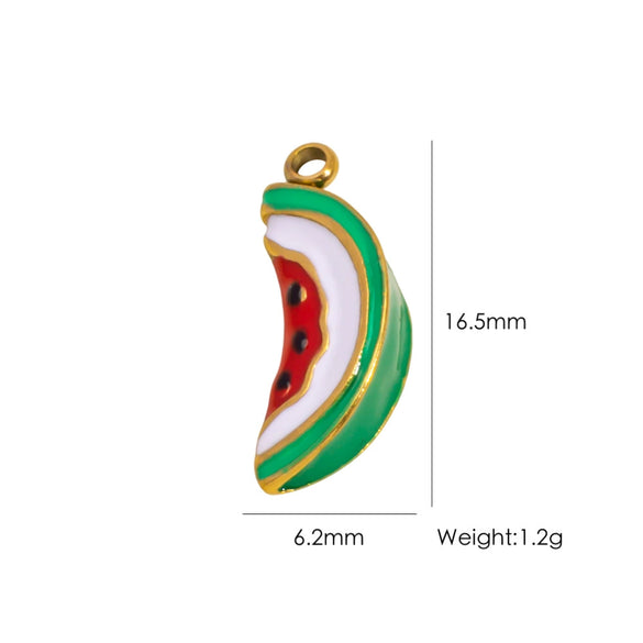 Stainless Steel Fruit Style Oil Dripping Jewelry Accessories Necklace Pendant