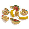 Stainless Steel Fruit Style Totem Pattern Electroplated Diy Accessories