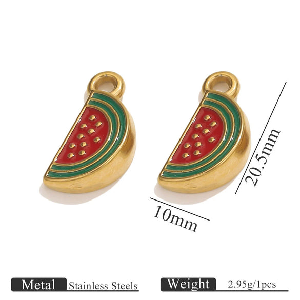 Stainless Steel Fruit Style Totem Pattern Electroplated Diy Accessories