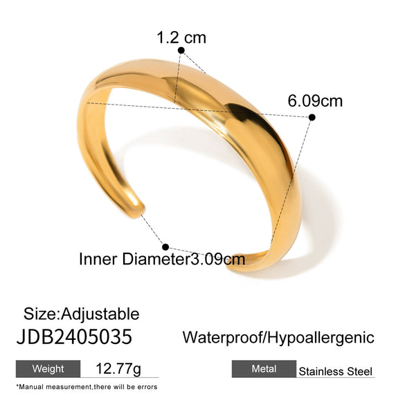 Stainless Steel Gap Open Bracelet Geometric Ins Style Electroplated Jewelry