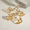 Stainless Steel Geometric Adjustable Opening Ring Electroplating Design