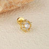 Stainless Steel Geometric And Floral Mushroom Cartilage Piercing Helix Earrings For Women Electroplated Screw Ball Stud