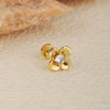 Stainless Steel Geometric And Floral Mushroom Cartilage Piercing Helix Earrings For Women Electroplated Screw Ball Stud
