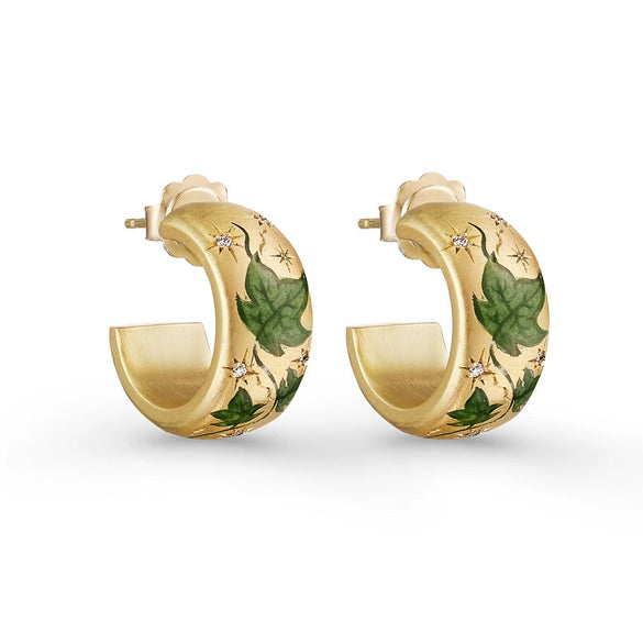Stainless Steel Geometric And Flower Patterned Cshaped Electroplated Women's Earrings