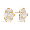 Stainless Steel Geometric And Flower Retro Earrings With Electroplating