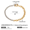 Stainless Steel Geometric And Heart Shape Electroplated Twist Chain Cross Bracelet