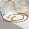 Stainless Steel Geometric And Heart Shape Electroplated Twist Chain Cross Bracelet
