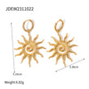 Stainless Steel Geometric And Heart Shape Electroplated Women's Star Earrings