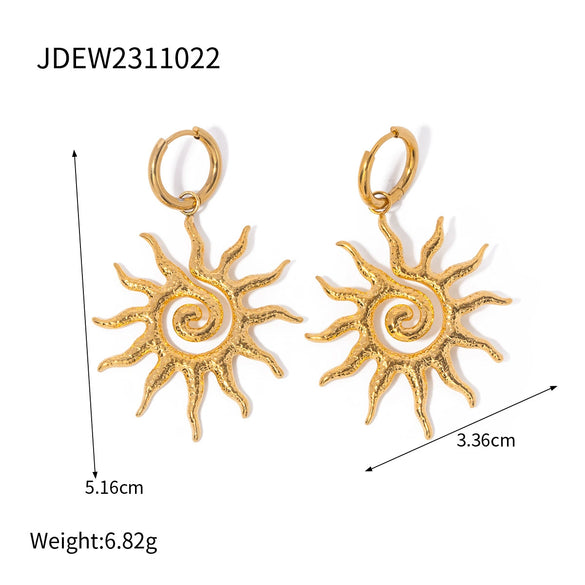 Stainless Steel Geometric And Heart Shape Electroplated Women's Star Earrings