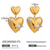 Stainless Steel Geometric And Heart Shape Electroplated Women's Star Earrings