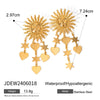 Stainless Steel Geometric And Heart Shape Electroplated Women's Star Earrings