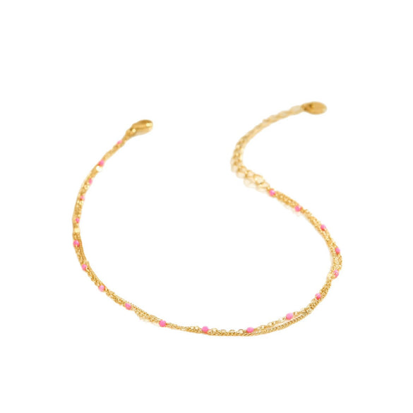 Stainless Steel Geometric Anklet Unisex Summer Dopamine Style Oil Drops Design