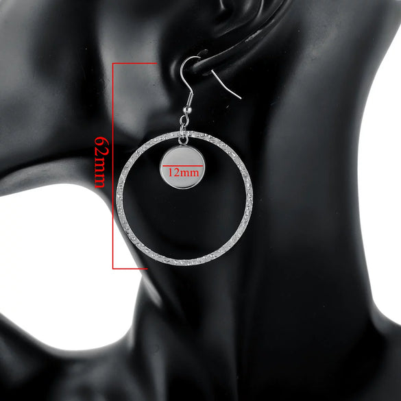 Stainless Steel Geometric Asymmetrical Diy Large Earrings Accessories With Electroplating