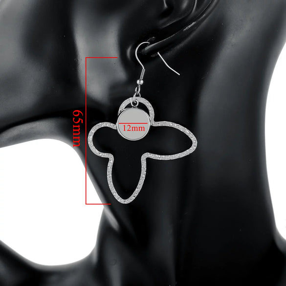 Stainless Steel Geometric Asymmetrical Diy Large Earrings Accessories With Electroplating