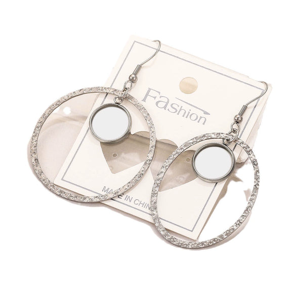 Stainless Steel Geometric Asymmetrical Diy Large Earrings Accessories With Electroplating