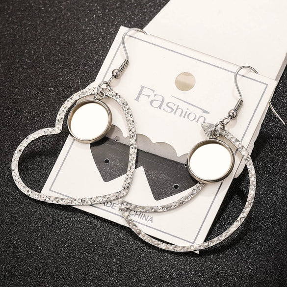 Stainless Steel Geometric Asymmetrical Diy Large Earrings Accessories With Electroplating