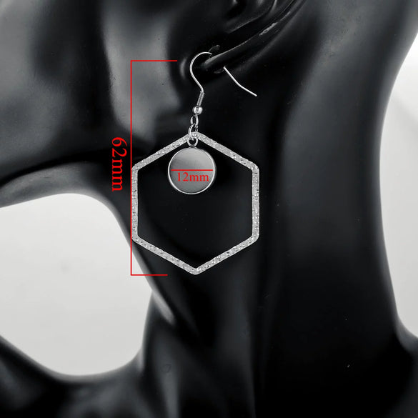 Stainless Steel Geometric Asymmetrical Diy Large Earrings Accessories With Electroplating