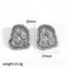 Stainless Steel Geometric Asymmetrical Earrings For Women With Real Gold Plating