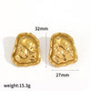 Stainless Steel Geometric Asymmetrical Earrings For Women With Real Gold Plating