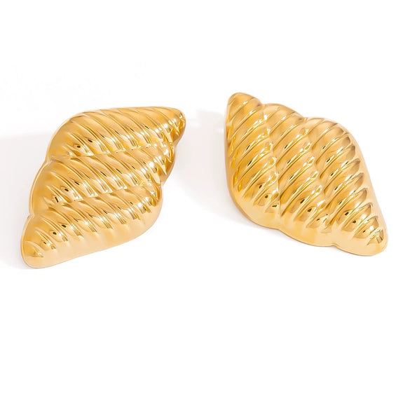 Stainless Steel Geometric Asymmetrical Retro Highend Colorpreserving Electroplated Women's Earrings