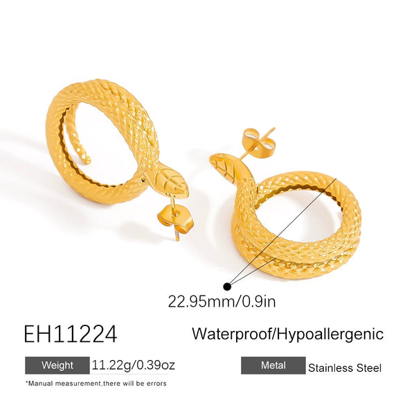 Stainless Steel Geometric Asymmetrical Retro Highend Colorpreserving Electroplated Women's Earrings