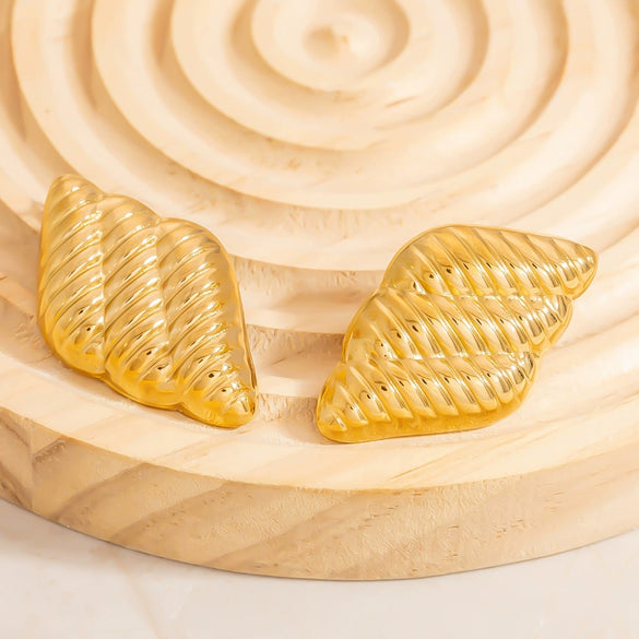 Stainless Steel Geometric Asymmetrical Retro Highend Colorpreserving Electroplated Women's Earrings