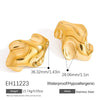 Stainless Steel Geometric Asymmetrical Retro Highend Colorpreserving Electroplated Women's Earrings