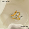 Stainless Steel Geometric Asymmetrical Ring Electroplated With 18K Gold Light Luxury Style Women's Hand Jewelry