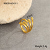 Stainless Steel Geometric Asymmetrical Ring Electroplated With 18K Gold Light Luxury Style Women's Hand Jewelry