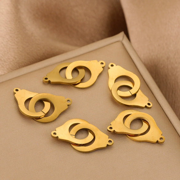 Stainless Steel Geometric Baking Paint Round Sliding Ring Buckle Diy Jewelry Accessories Pendant Bracelet Necklace