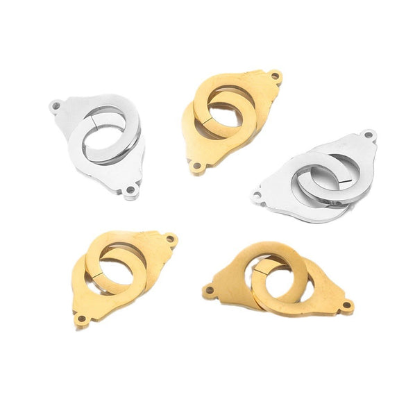 Stainless Steel Geometric Baking Paint Round Sliding Ring Buckle Diy Jewelry Accessories Pendant Bracelet Necklace