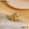 Stainless Steel Geometric Ball Design Open Ring Electroplated Hand Jewelry For Women Light Luxury Style