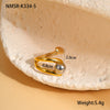 Stainless Steel Geometric Ball Design Open Ring Electroplated Hand Jewelry For Women Light Luxury Style