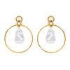 Stainless Steel Geometric Baroque Pearl Earrings Electroplated For Women