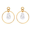 Stainless Steel Geometric Baroque Pearl Earrings For Women Electroplated
