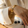 Stainless Steel Geometric Beaded Bracelet Electroplated Women's Light Luxury Jewelry