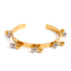 Stainless Steel Geometric Beaded Bracelet Electroplated Women's Light Luxury Jewelry