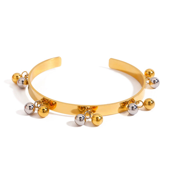 Stainless Steel Geometric Beaded Bracelet Electroplated Women's Light Luxury Jewelry