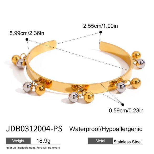 Stainless Steel Geometric Beaded Bracelet Electroplated Women's Light Luxury Jewelry