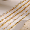 Stainless Steel Geometric Beaded Bracelet For Women Electroplated