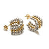 Stainless Steel Geometric Beaded Earrings For Women With Electroplating