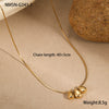 Stainless Steel Geometric Beaded Necklace Plated With 18K Gold For Women