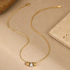 Stainless Steel Geometric Beaded Necklace Plated With 18K Gold For Women