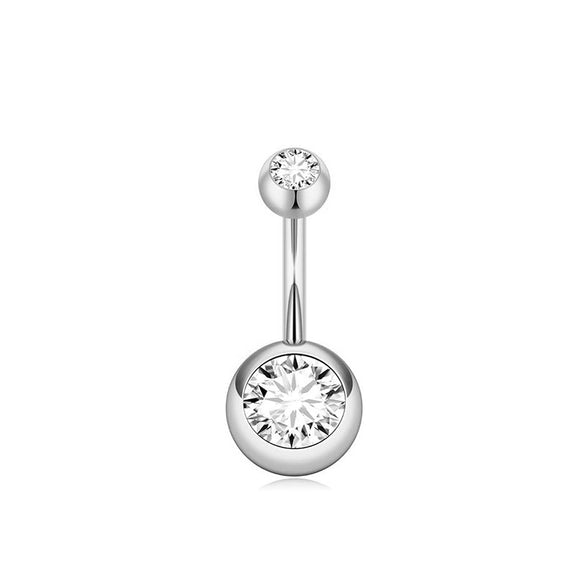 Stainless Steel Geometric Belly Button Ring For Unisex With Electroplating For Body Piercing