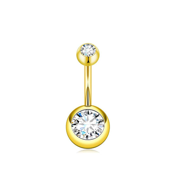Stainless Steel Geometric Belly Button Ring For Unisex With Electroplating For Body Piercing