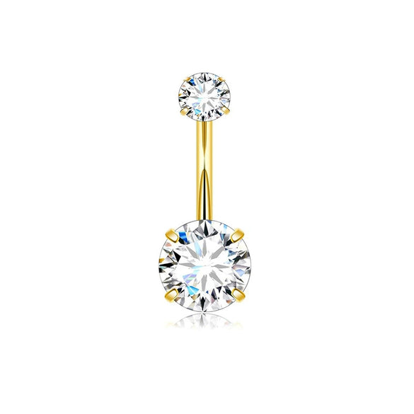 Stainless Steel Geometric Belly Button Ring For Unisex With Electroplating For Body Piercing