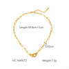 Stainless Steel Geometric Blade Chain Hiphop Necklace For Women With Electroplating